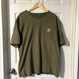 Carhartt‎ Loose Fit Pocket T Shirt Olive Green Mens Size L